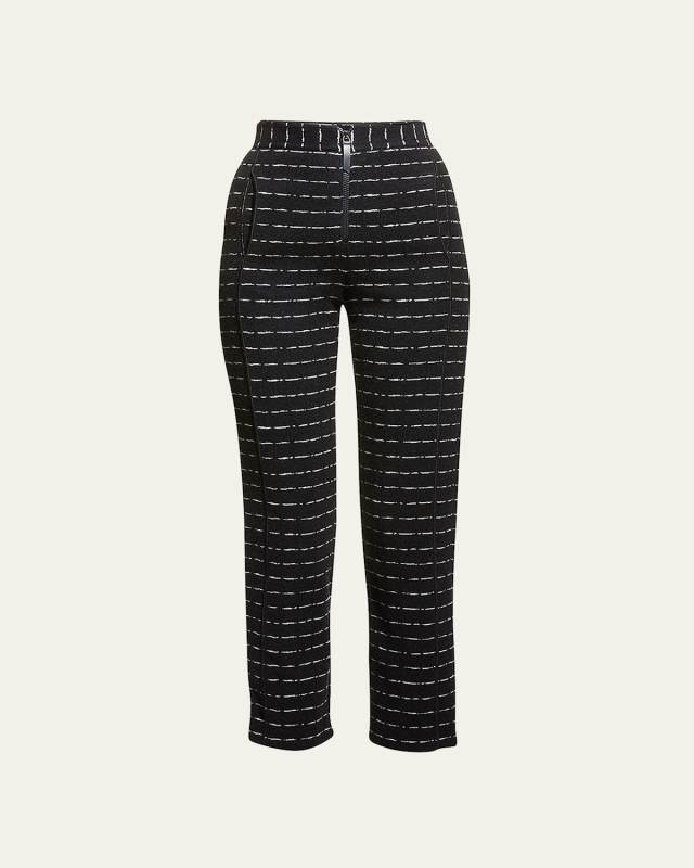 Straight-Leg Ankle Jersey Jacquard Pants
