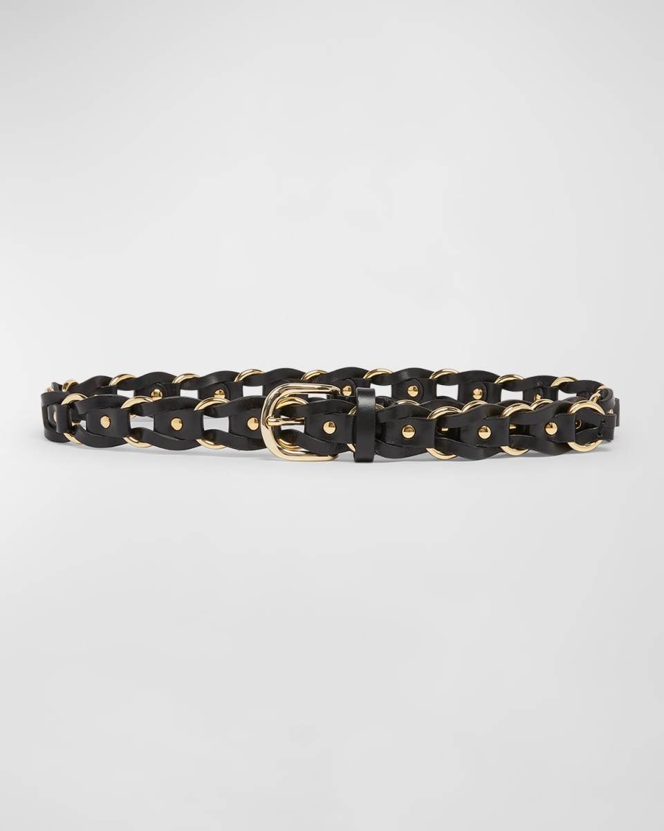 Bali Goldtone Chained Leather Belt