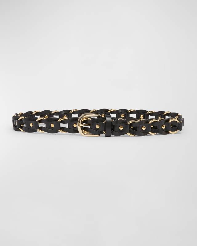 Bali Goldtone Chained Leather Belt