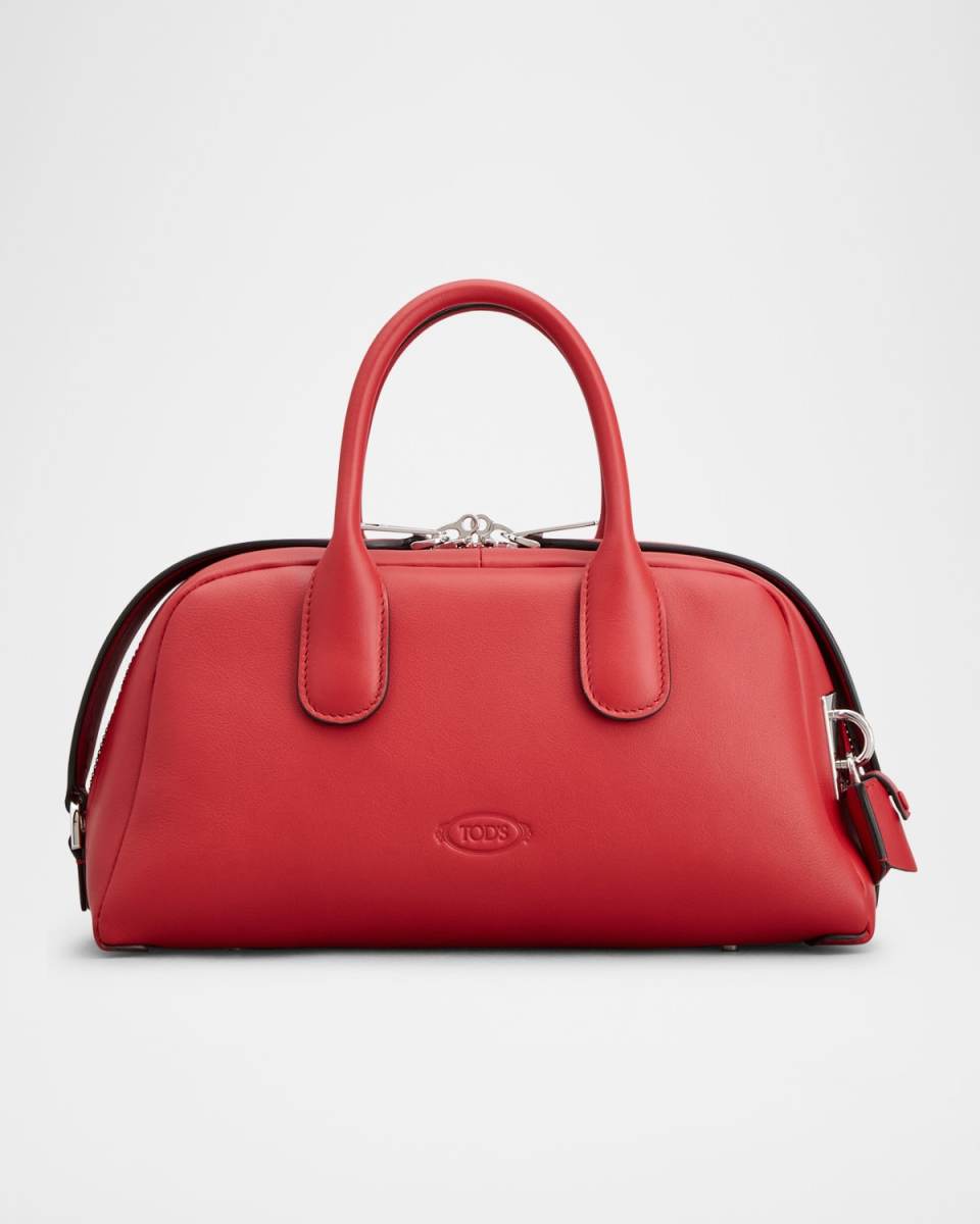 Zip Leather Top-Handle Bag