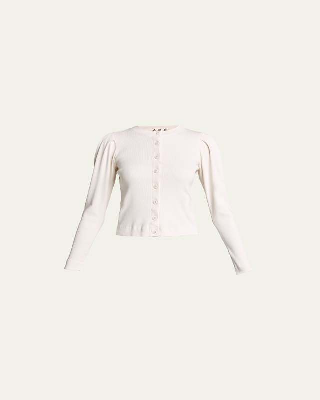 Puff-Sleeve Cardigan