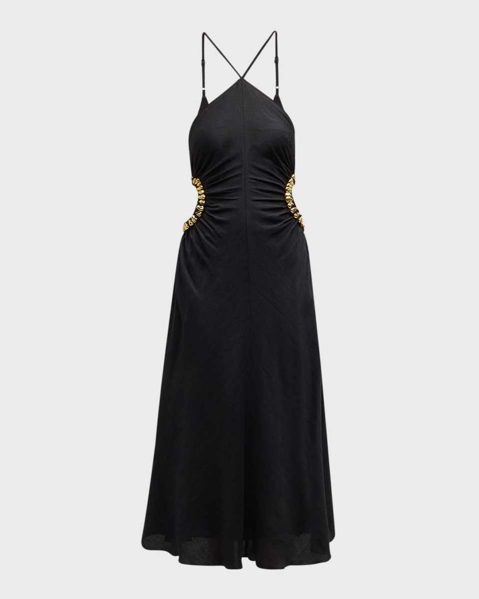 Silvia Halter Cutout Midi Dress