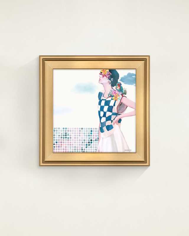 "A Moment in Silence II" Framed Giclee by Shirin Aghdaie, 30" Square