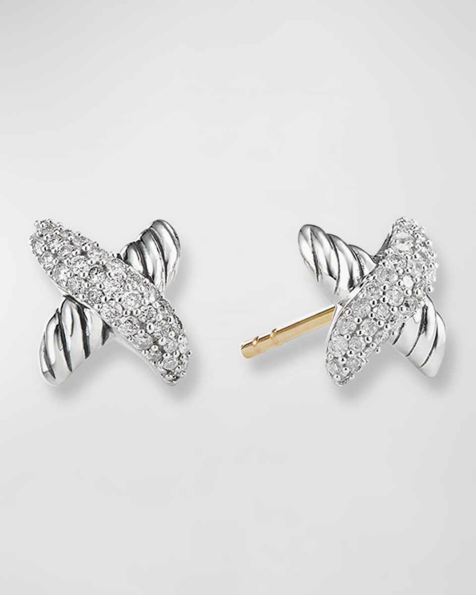 X Earrings with Diamonds