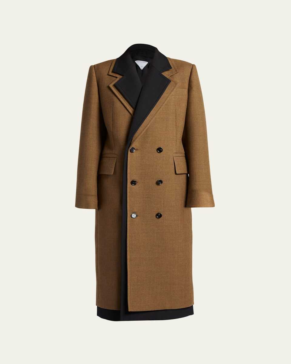 Structured Splittable Double-Breast Wool Coat
