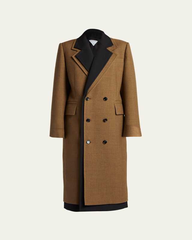 Structured Splittable Double-Breast Wool Coat