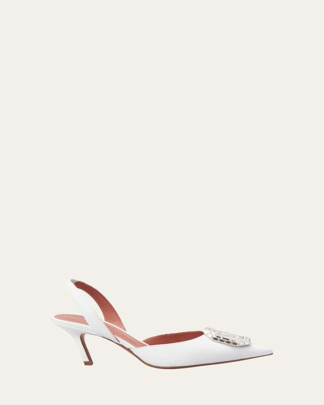 Camelia Satin Crystal Halter Pumps