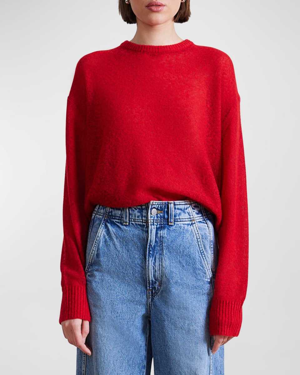 Lightweight Crewneck Cashmere-Silk Sweater