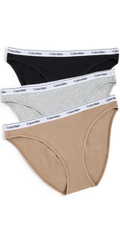 Calvin Klein Underwear Bikini Briefs 3 Pack Black/ Grey Heather / Caf Fun
