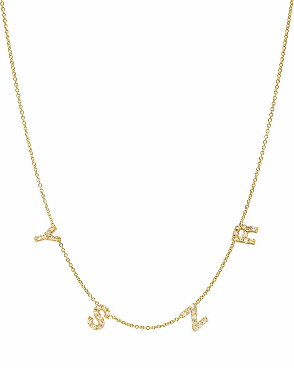 Mini Diamond Initial Space Necklace, Four