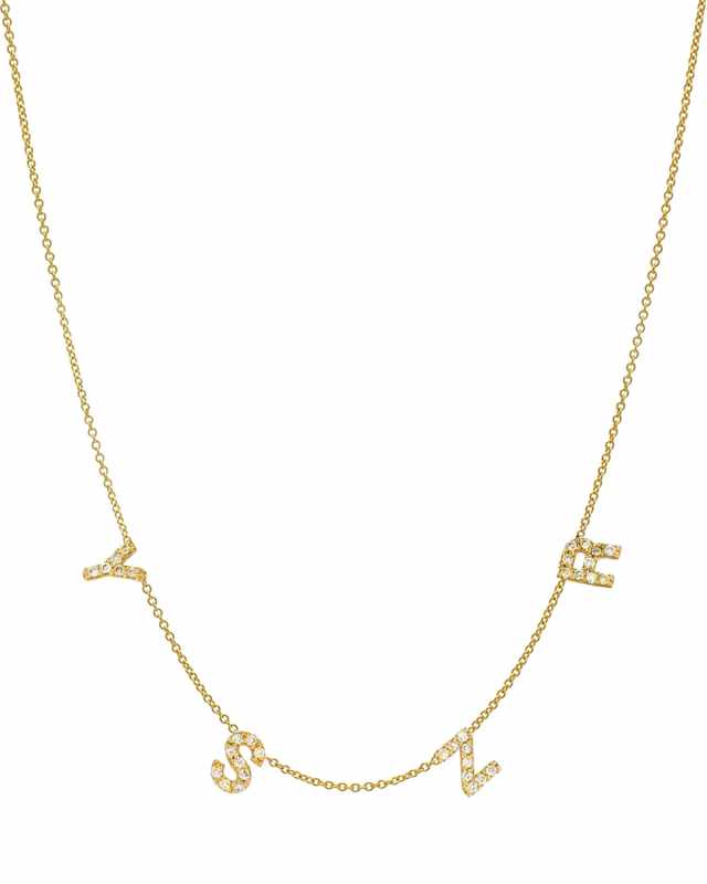 Mini Diamond Initial Space Necklace, Four