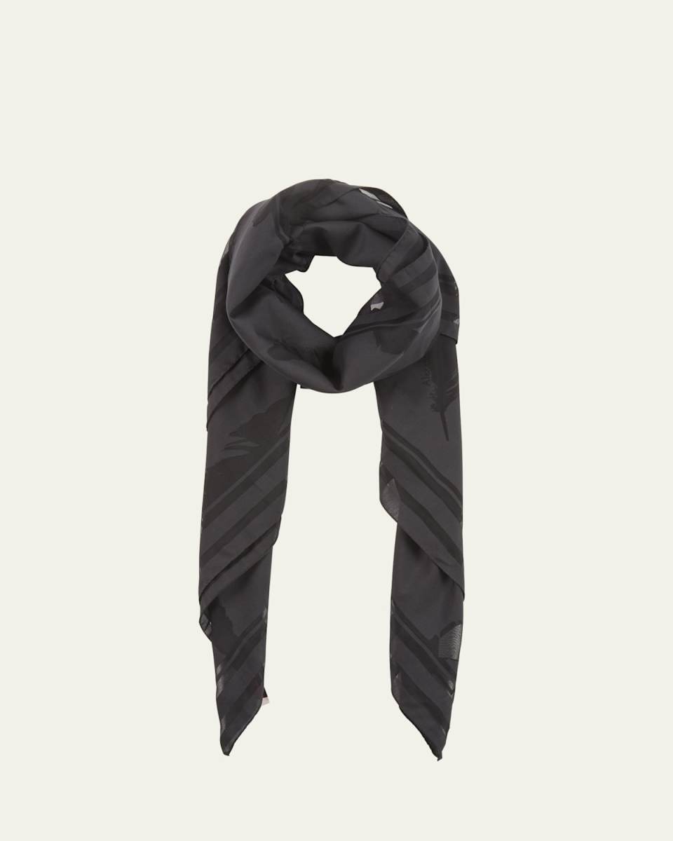 Feather Silk & Cotton Scarf