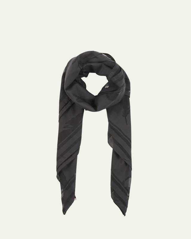 Feather Silk & Cotton Scarf