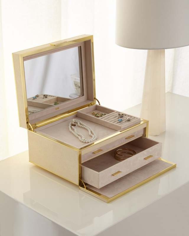 Luxe Faux Shagreen Jewelry Box