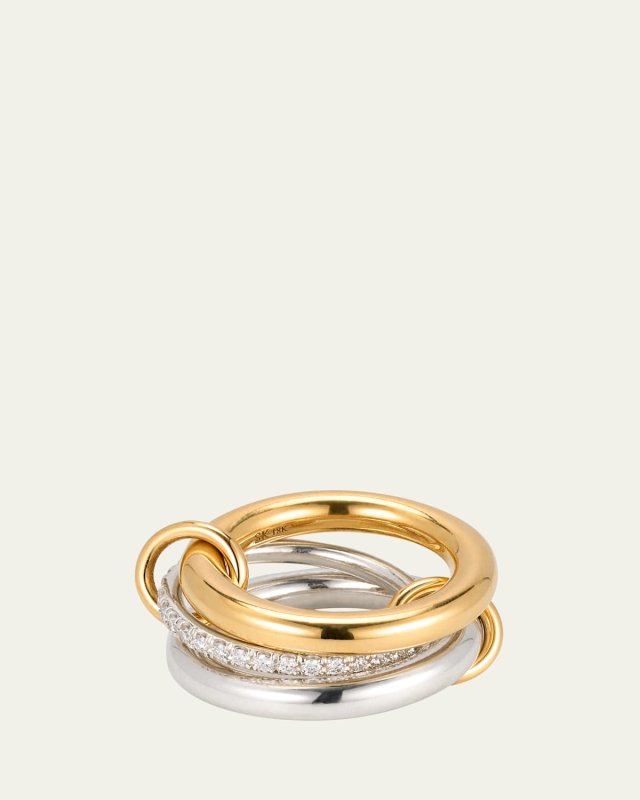 Libra Mixed-Metal Statement Ring with Diamonds