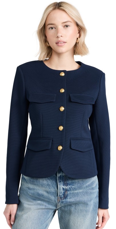 Veronica Beard Kensington Knit Jacket Marine