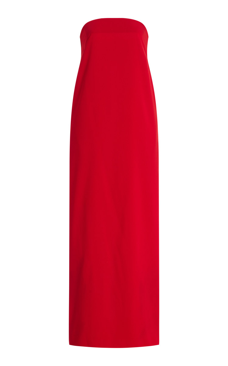 Sophie et Voila Strapless Crepe Maxi Column Dress