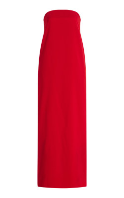 Sophie et Voila Strapless Crepe Maxi Column Dress