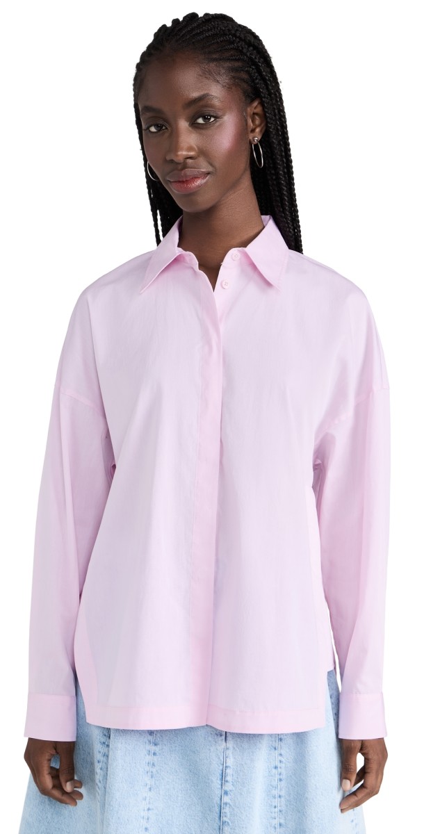 Tibi Shirting Gabe Oversized Shirt Pink