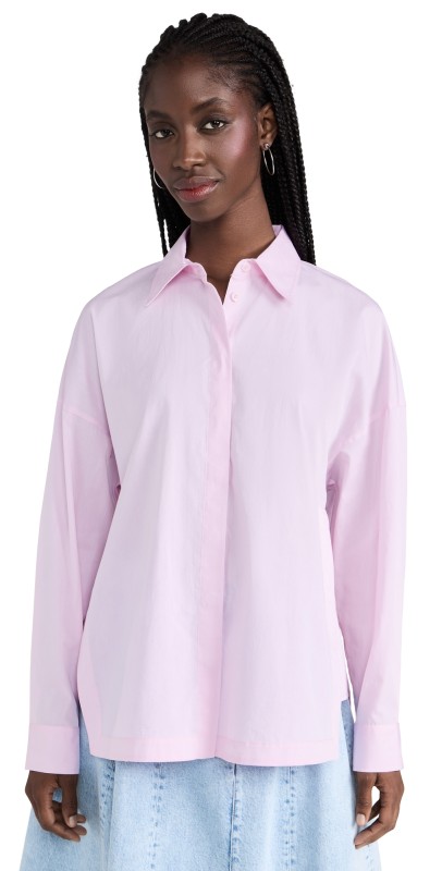 Tibi Shirting Gabe Oversized Shirt Pink
