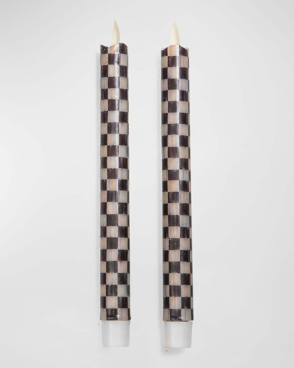 Courtly Check Flicker Taper Candles, Set of 2