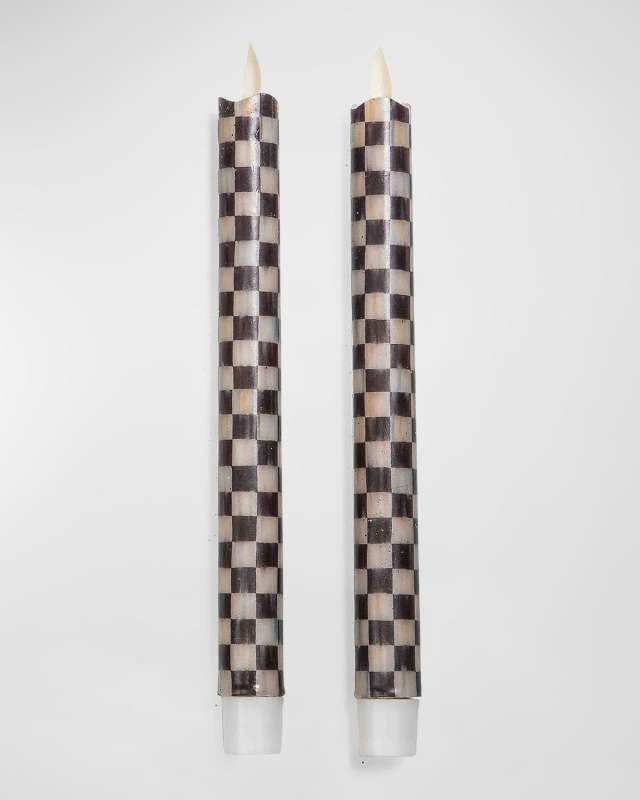 Courtly Check Flicker Taper Candles, Set of 2