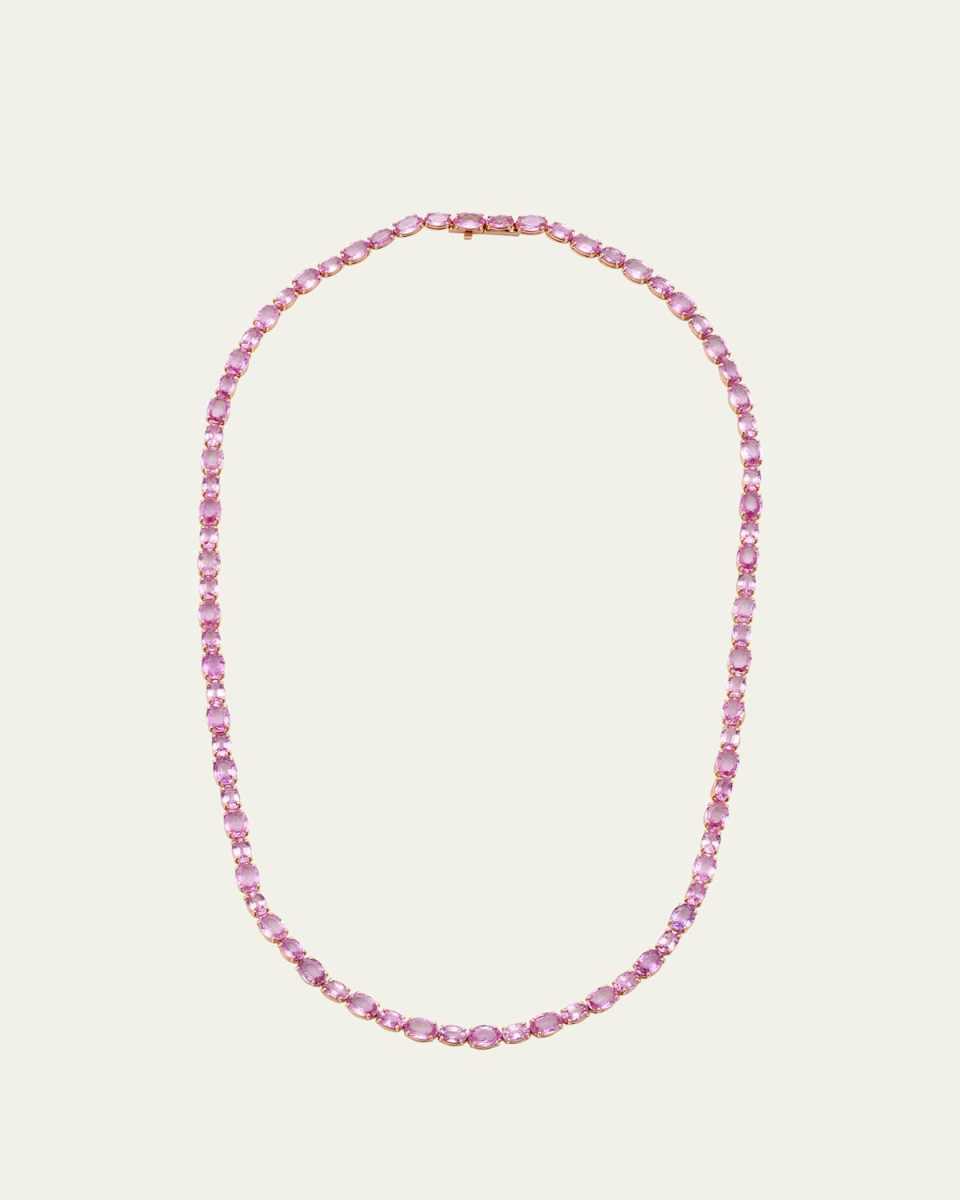 White Gold And Platinum Necklace With Pink Sapphire