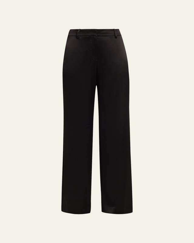 Sullivan High-Rise Straight-Leg Satin Pants