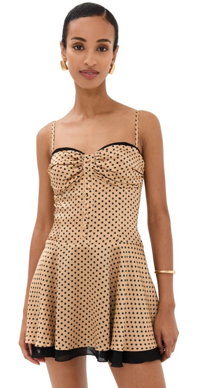 Reformation Ursula Silk Dress Alder Dot