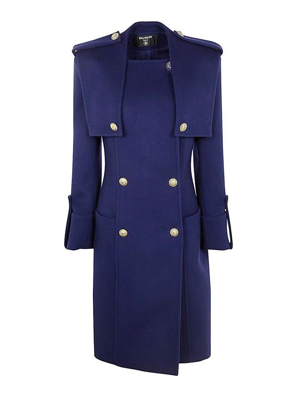 Balmain Trench-Coat - Bleu