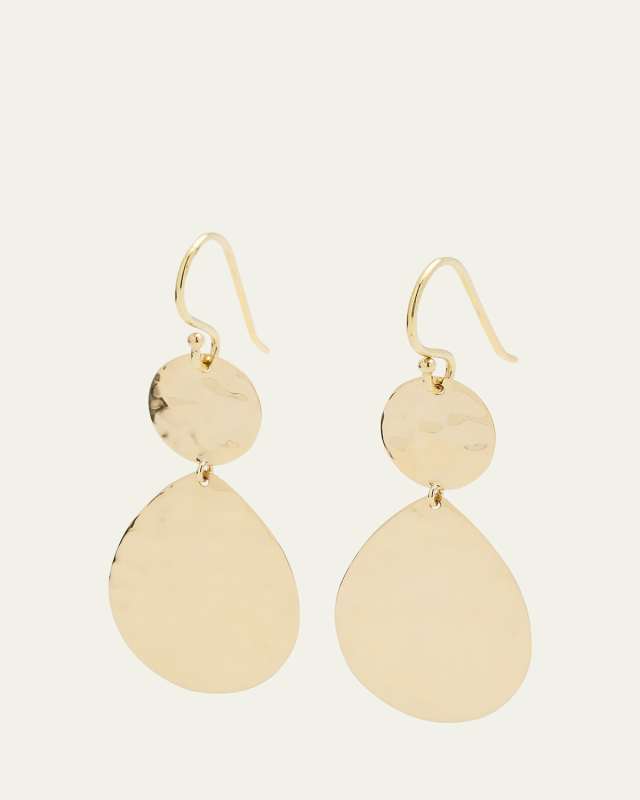 Snowman Crinkle Earrings in 18K Gold