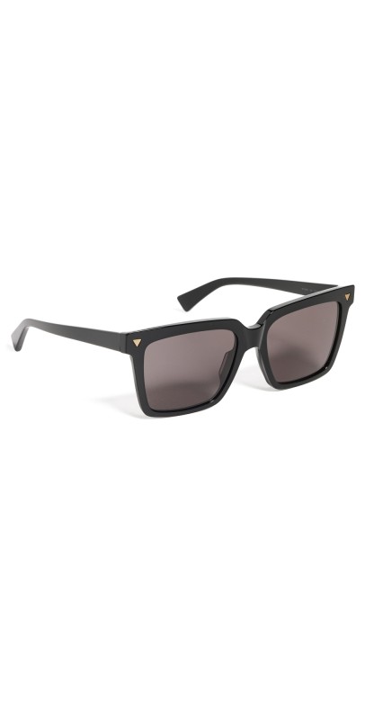Bottega Veneta Oversized Square Sunglasses Black-Black-Grey