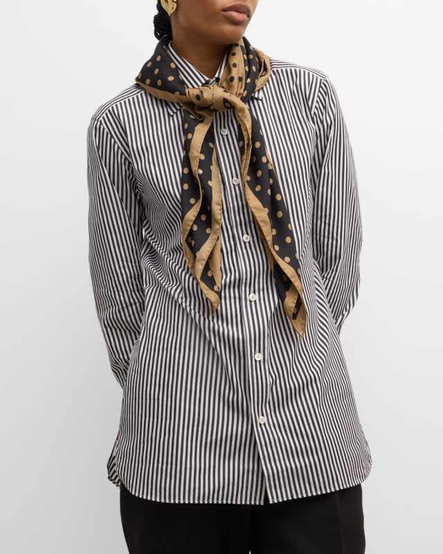 Monogram Polka-Dot Silk Square Scarf