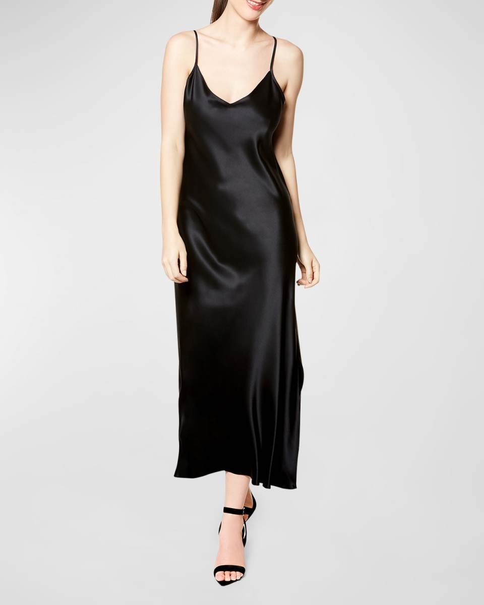 Long Silk Satin Nightgown
