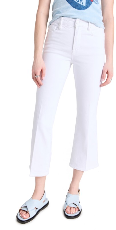 Good American Good Legs Crop Mini Bootcut Jeans White001