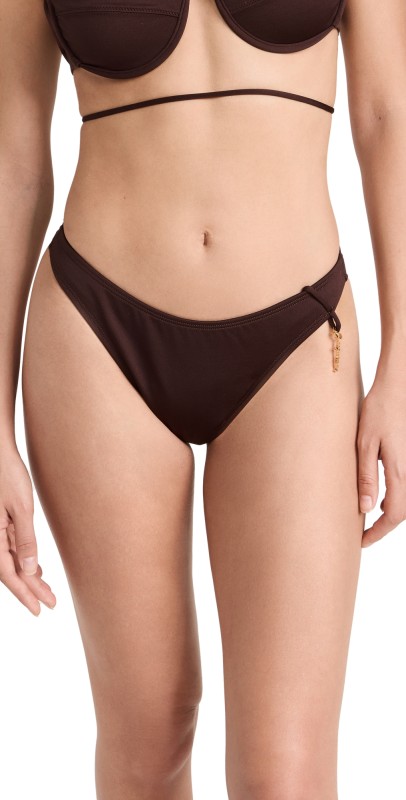 Jacquemus Le Bas De Maillot Signature Bikini Bottoms Dark Brown