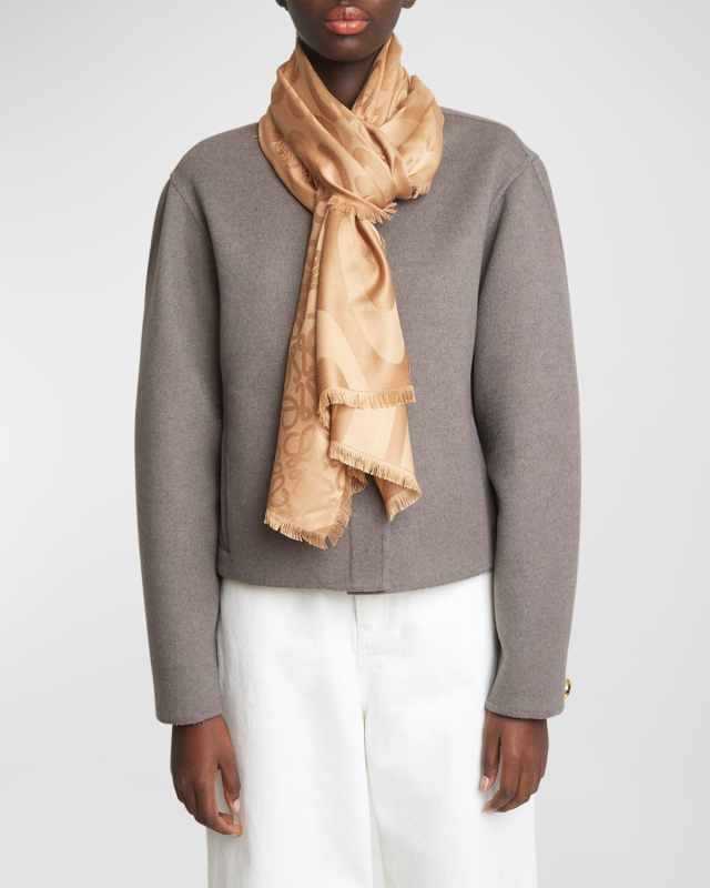 Jacquard Anagram Wool & Silk Stole