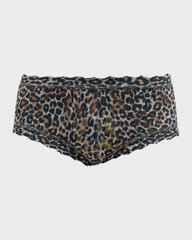 Leopard-Print Lace Boyshorts