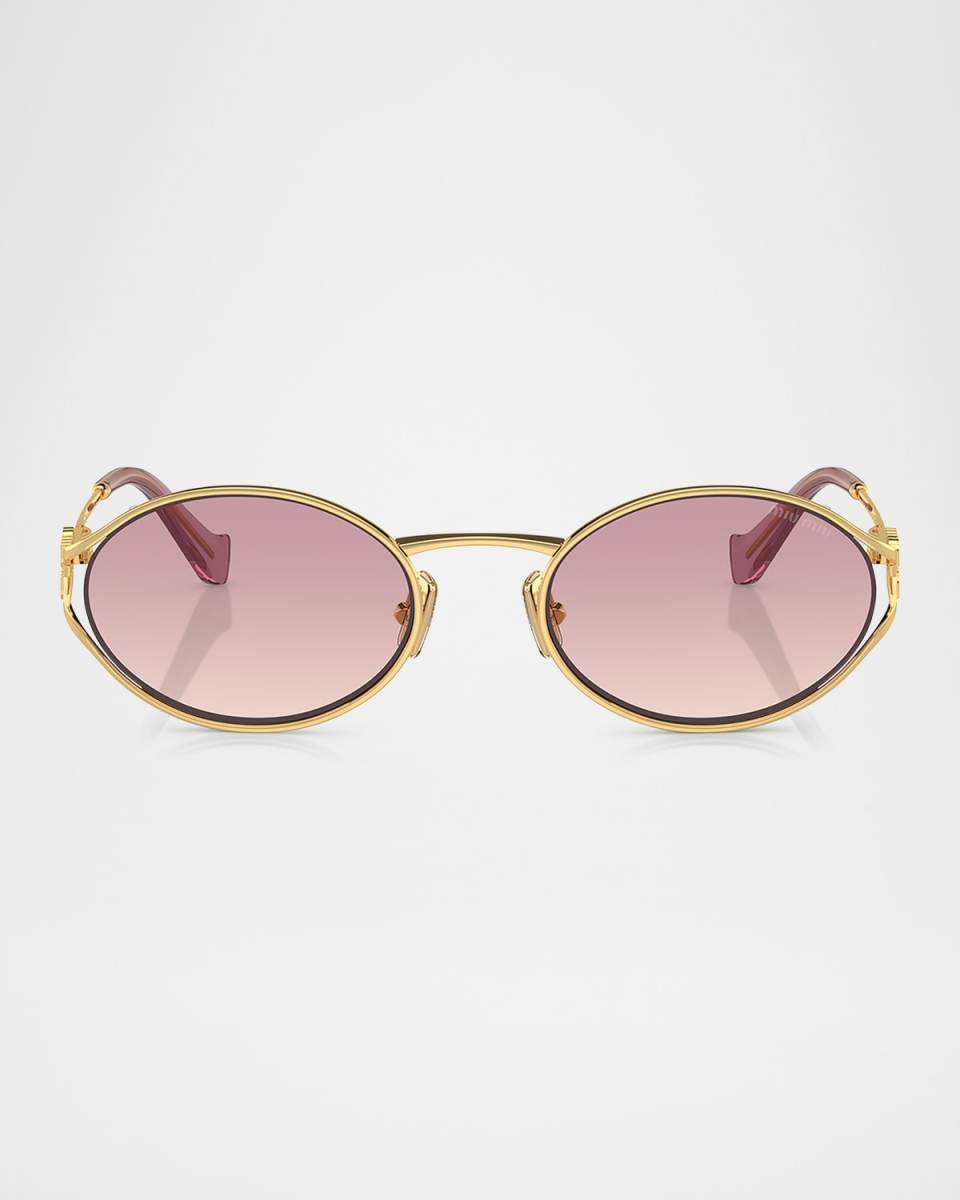 Cut-Out Metal & Plastic Oval Sunglasses