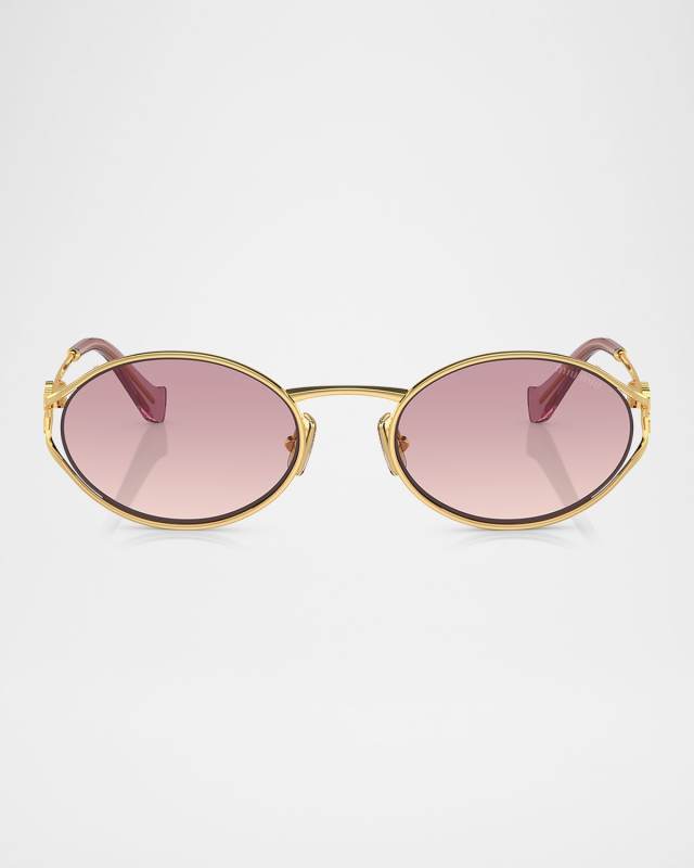 Cut-Out Metal & Plastic Oval Sunglasses