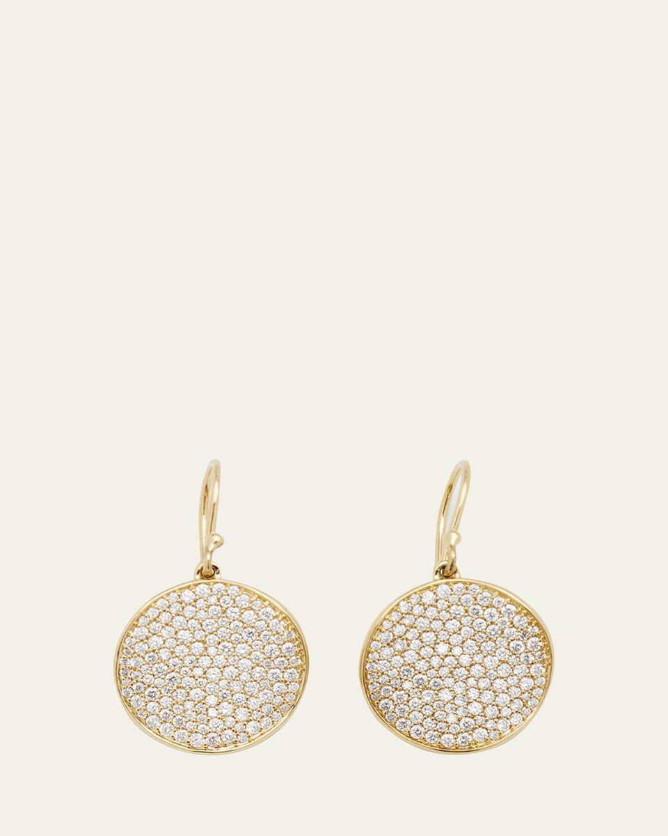 Medium Flower Drop Earrings in 18K Gold with Diamonds