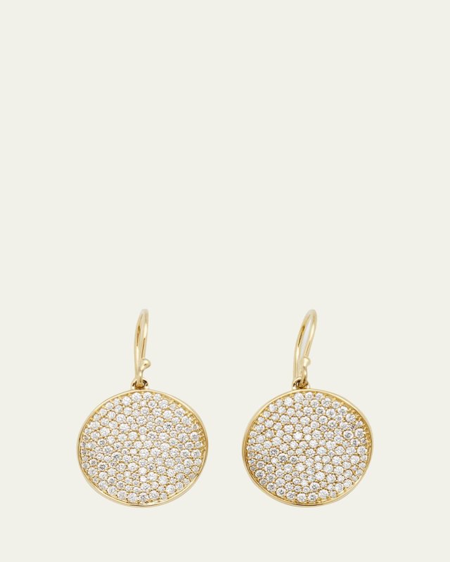 Medium Flower Drop Earrings in 18K Gold with Diamonds