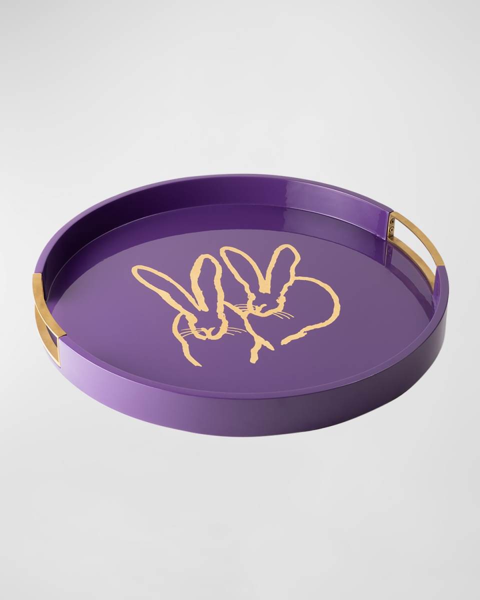 Bunny Drinks Lacquer Tray With Brass Handles