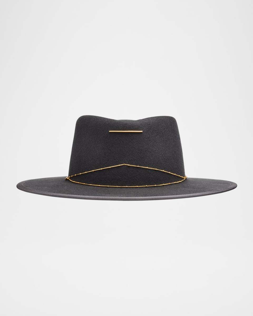 Anna Draped Chain Merino Wool Fedora