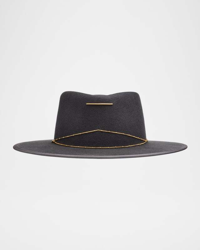Anna Draped Chain Merino Wool Fedora