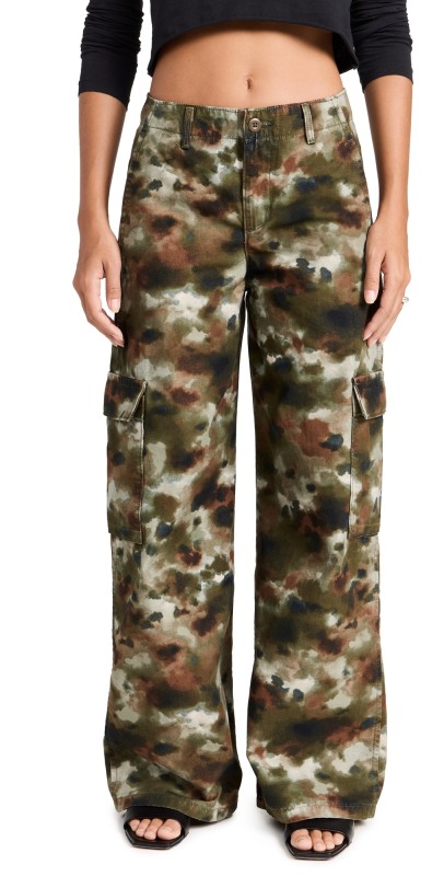 Levi's Baggy Cargo Pants Mossy Green Watercolor Camo