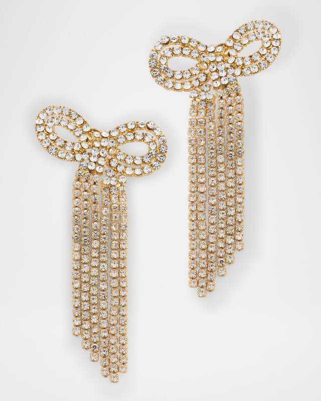 Nicci Gold-Plated Crystal Bow Earrings