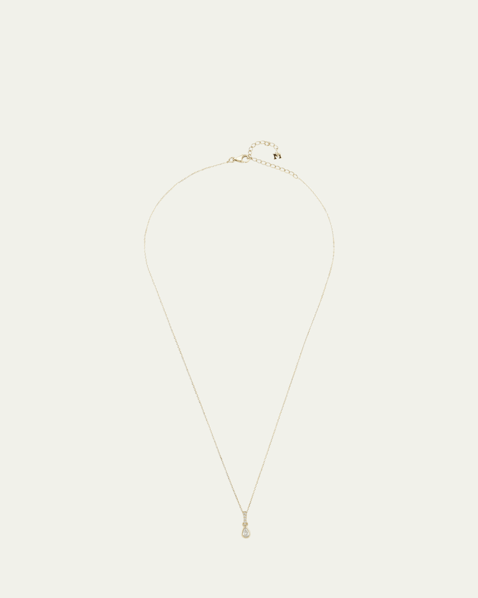 14K Yellow Gold Pear Diamond Necklace