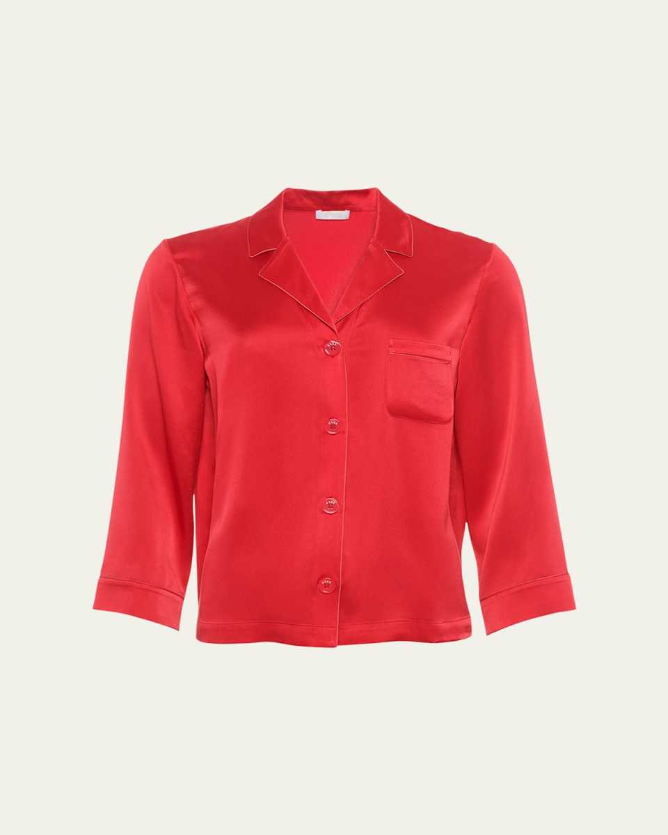 Convive Button-Down Silk Pajama Shirt