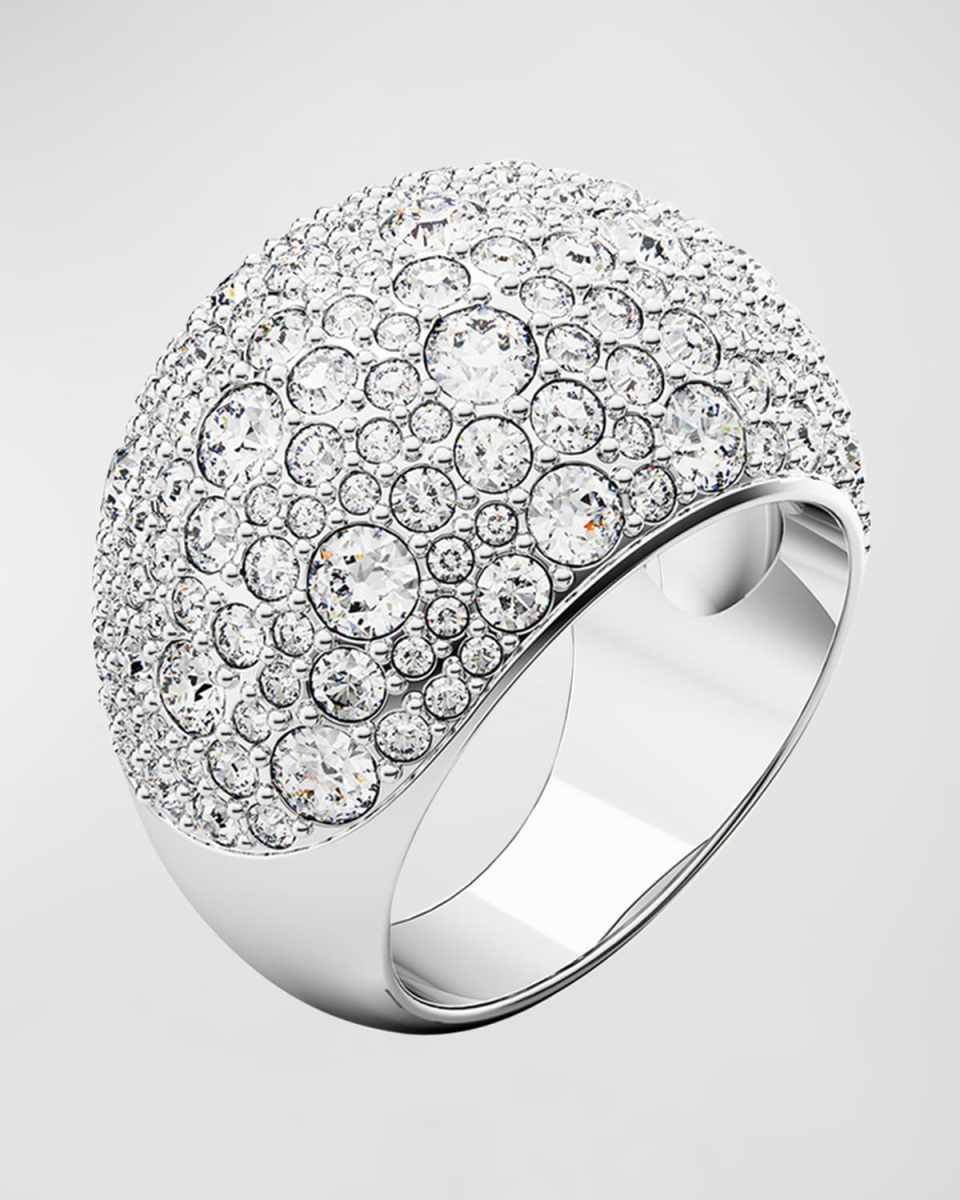 Luna Rhodium-Plated Crystal Pave Statement Ring
